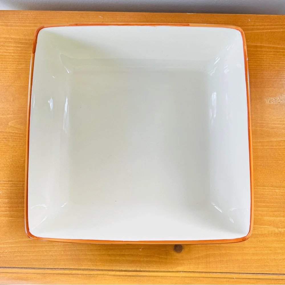Vintage ND Hand-Painted Ceramic Italian Village Countryside Square Serving Dish